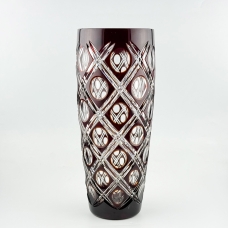 Ваза Хрустальная Для Цветов "Заря" Линза рубиновая